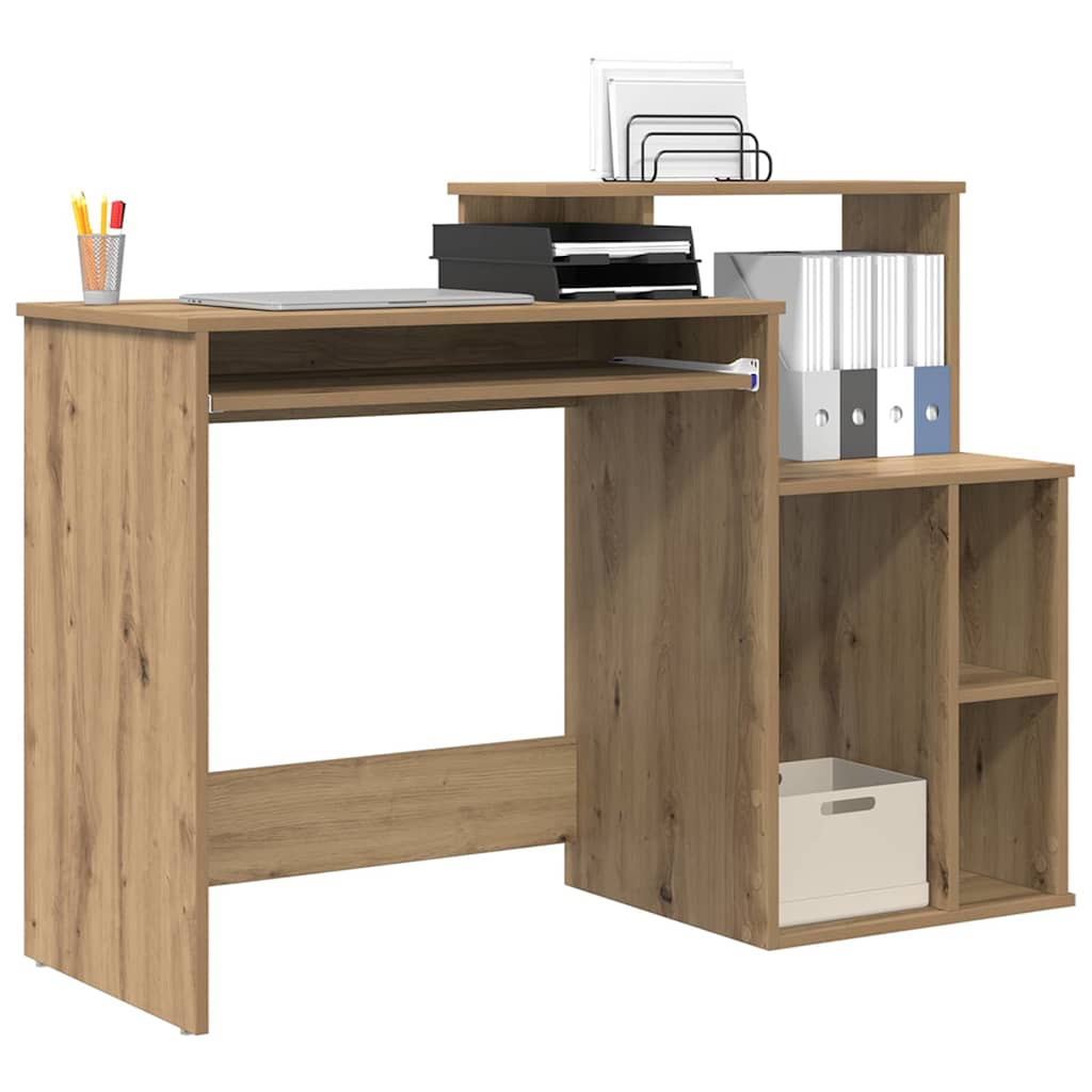 Vidaxl bureau artisan eiken 120,5 x 44 x 88,5 cm bewerkt hout