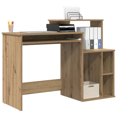 Vidaxl bureau artisan eiken 120,5 x 44 x 88,5 cm bewerkt hout