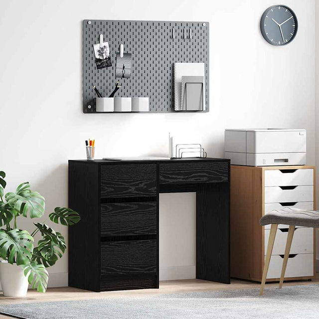 Vidaxl bureau zwart eiken bewerkt hout 90 x 37,5 x 75 cm
