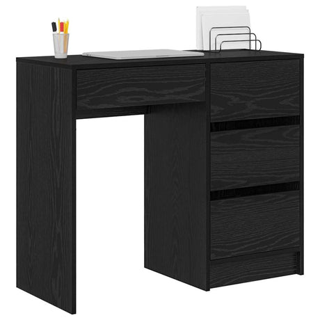 Vidaxl bureau zwart eiken bewerkt hout 90 x 37,5 x 75 cm