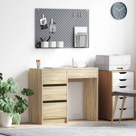 Vidaxl bureau sonoma eiken bewerkt hout 90 x 37,5 x 75 cm