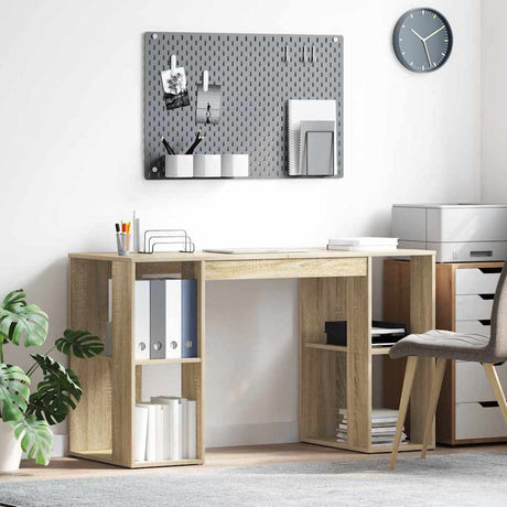 Vidaxl bureau sonoma eiken bewerkt hout 130 x 50.5 x 75 cm
