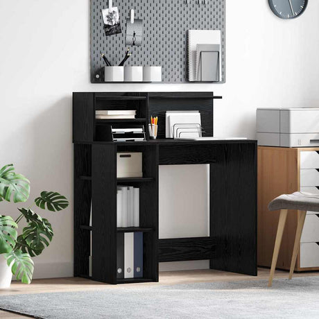 Vidaxl bureau zwart eiken bewerkt hout 90 x 48 x 101,5 cm