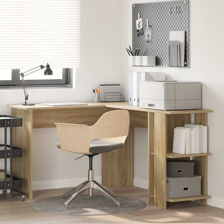 Vidaxl hoekbureau sonoma eiken bewerkt hout 140 x 113,5 x 75 cm