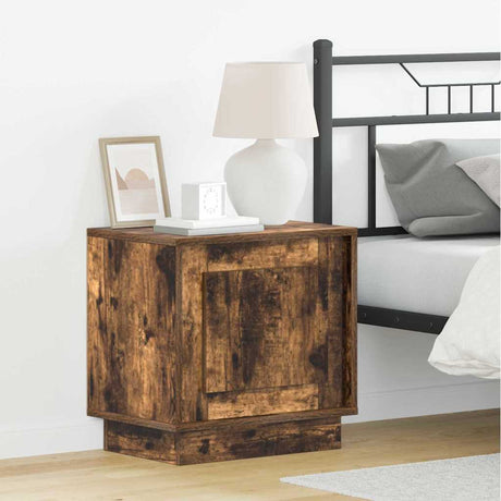 Vidaxl nachtkastje gerookt eiken 44 x 34,5 x 45 cm bewerkt hout