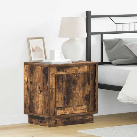 Vidaxl nachtkastje 2 st gerookt eiken 44 x 34,5 x 45 cm bewerkt hout