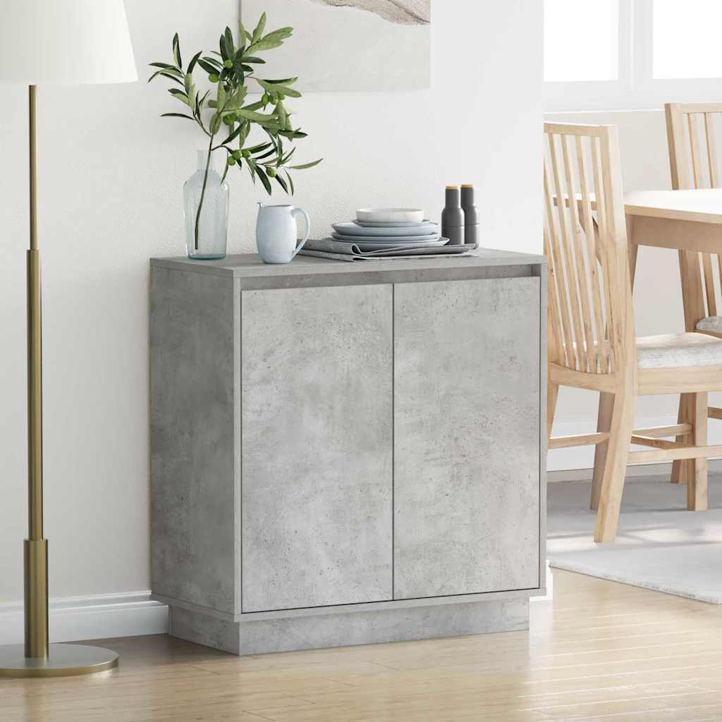 Vidaxl led sideboard betongrijs 71 x 34,5 x 75 cm bewerkt hout