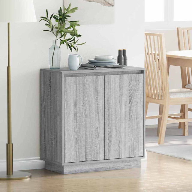 Vidaxl led sideboard grijs sonoma 71 x 34,5 x 75 cm bewerkt hout