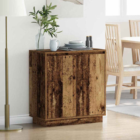 Vidaxl led sideboard oud hout 71 x 34,5 x 75 cm bewerkt hout