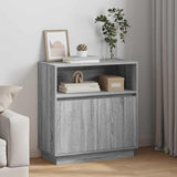 Vidaxl led sideboard grijs sonoma 71 x 34,5 x 75 cm bewerkt hout
