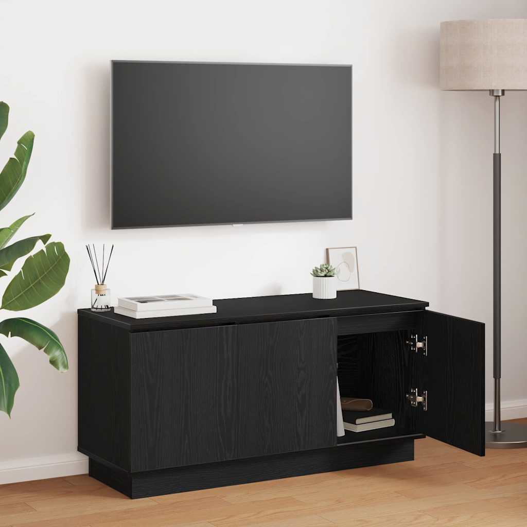 Vidaxl tv-kast 100 x 38 x 49 cm zwart eiken bewerkt hout