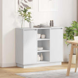 Vidaxl led sideboard wit 90 x 32 x 75 cm bewerkt hout