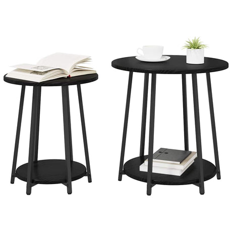 Vidaxl bijzettafelset 2 st zwart eiken 50 x 50 x 51 cm