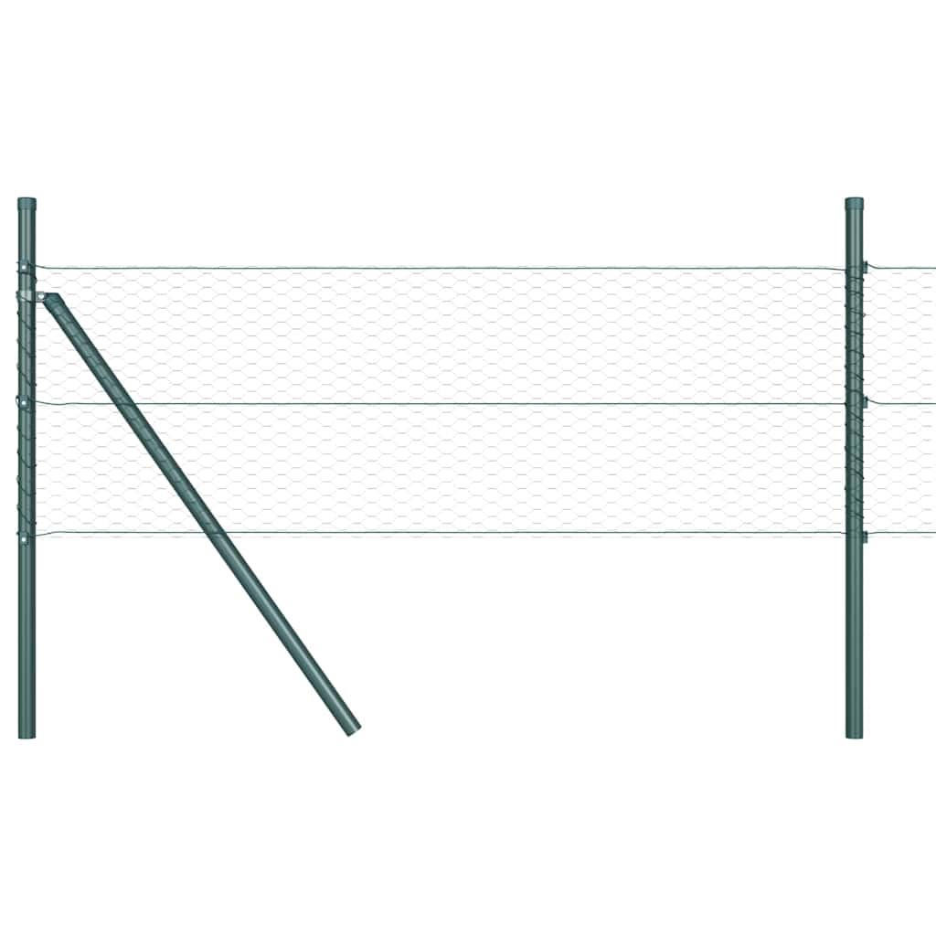 Vidaxl afrasteringspaal groen 10 x 0,4 m (25 mm gaas) staal en pvc