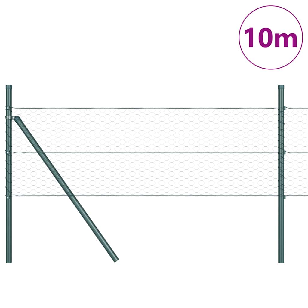 Vidaxl afrasteringspaal groen 10 x 0,4 m (25 mm gaas) staal en pvc