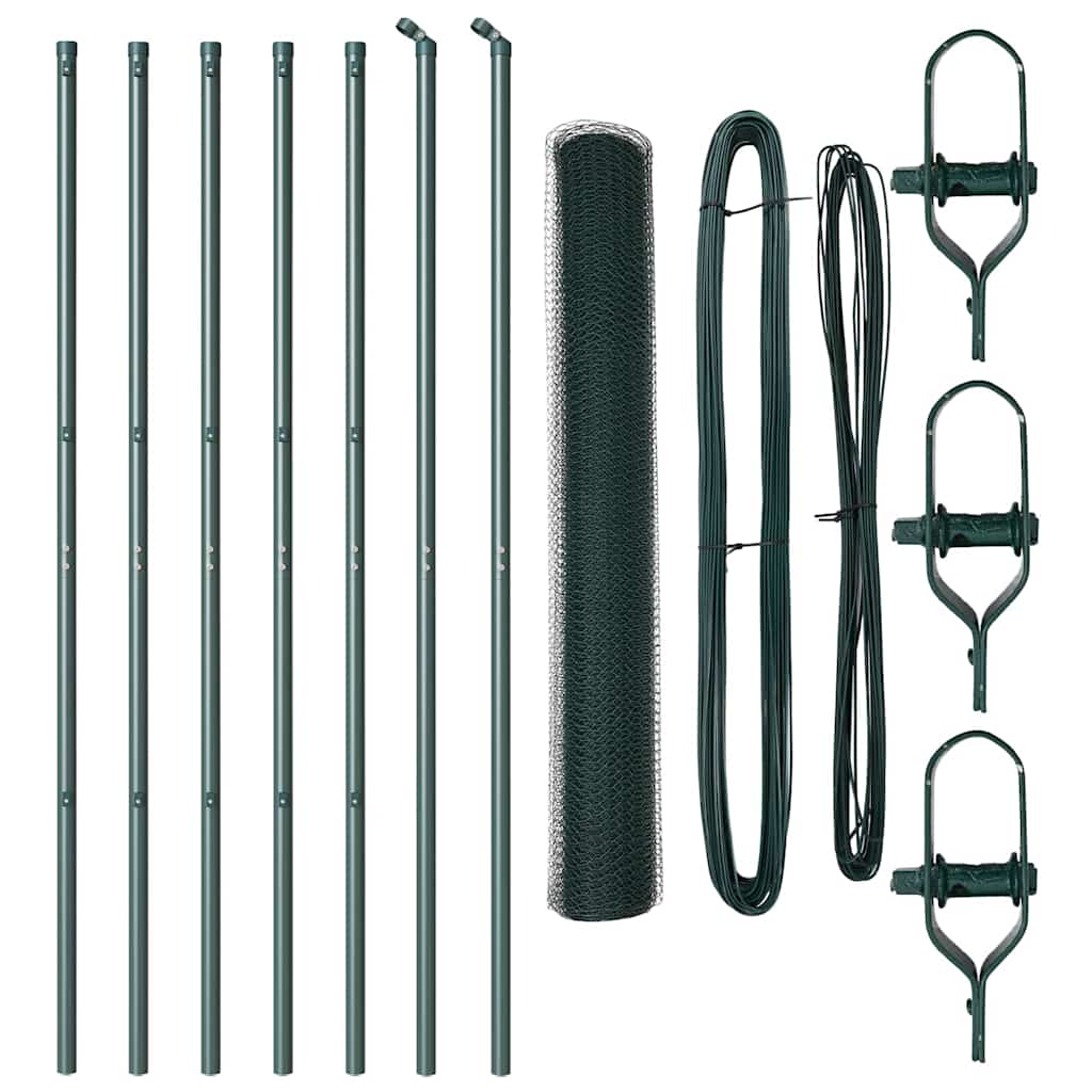 Vidaxl afrasteringspaal groen 10 x 1,2 m (25 mm gaas) staal en pvc