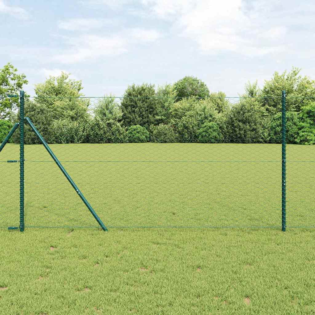 Vidaxl afrasteringspaal groen 25 x 1,4 m (36 mm gaas) staal en pvc