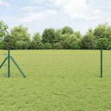 Vidaxl afrasteringspaal groen 25 x 1,4 m (50 mm gaas) staal en pvc