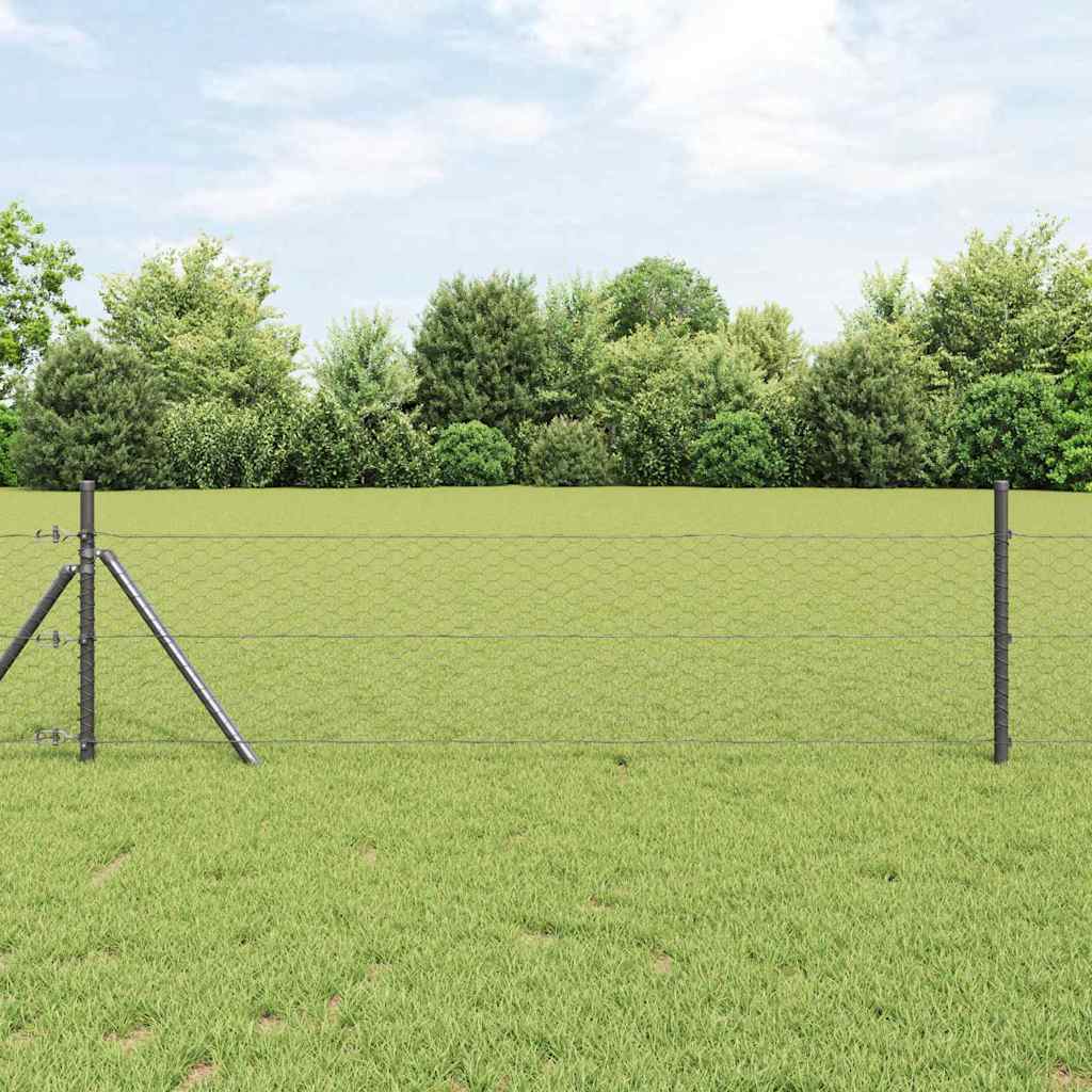 Vidaxl afrasteringspaal grijs 10 x 0,5 m (36 mm gaas) staal en pvc