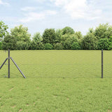Vidaxl afrasteringspaal grijs 10 x 0,6 m (50 mm gaas) staal en pvc