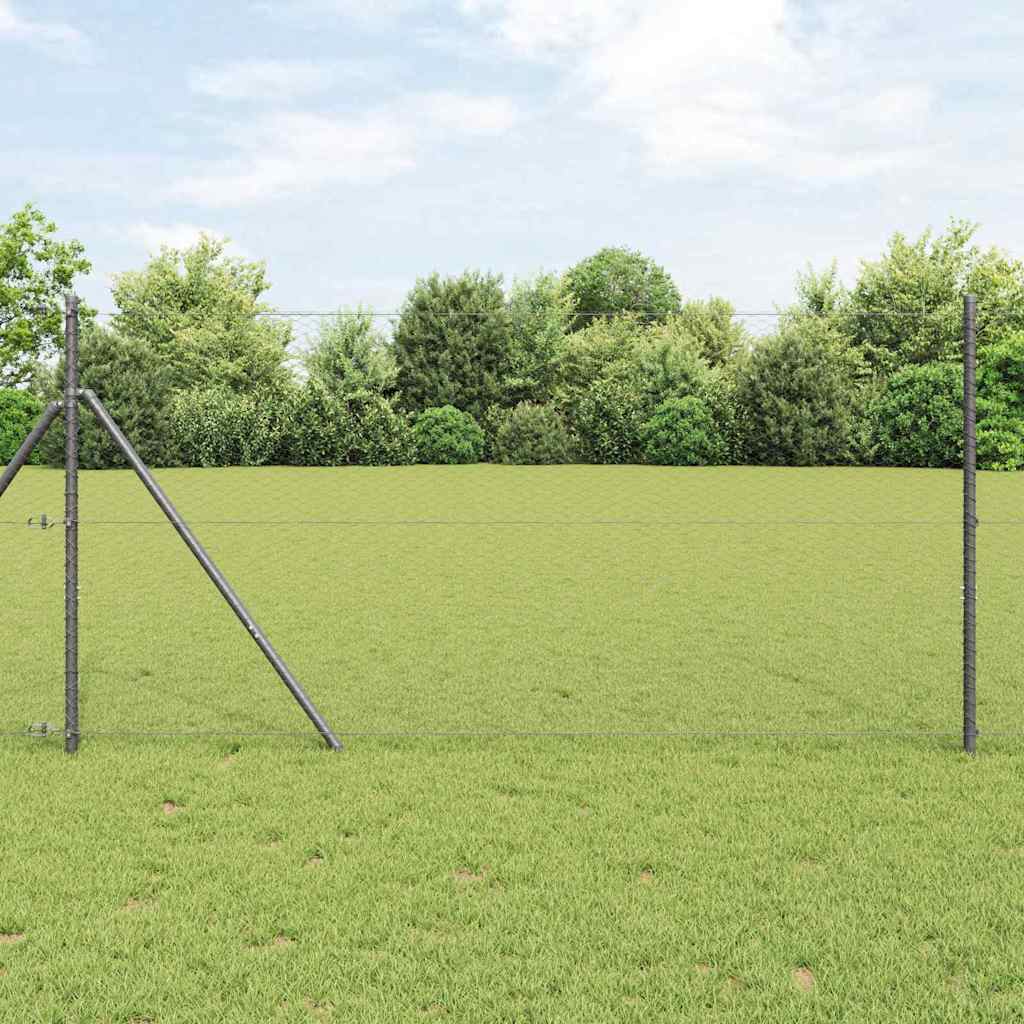 Vidaxl afrasteringspaal grijs 10 x 1,2 m (25 mm gaas) staal en pvc