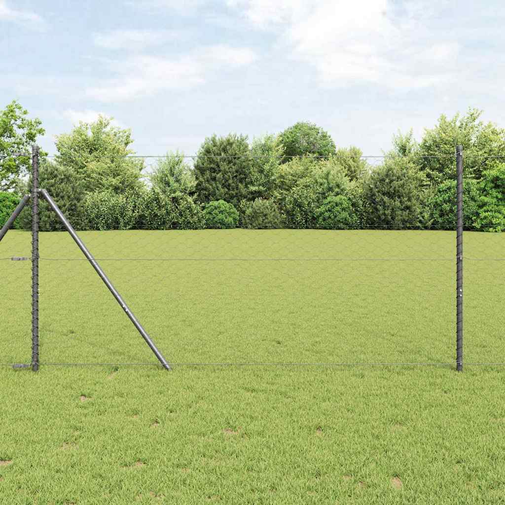 Vidaxl afrasteringspaal grijs 10 x 1,4 m (50 mm gaas) staal en pvc