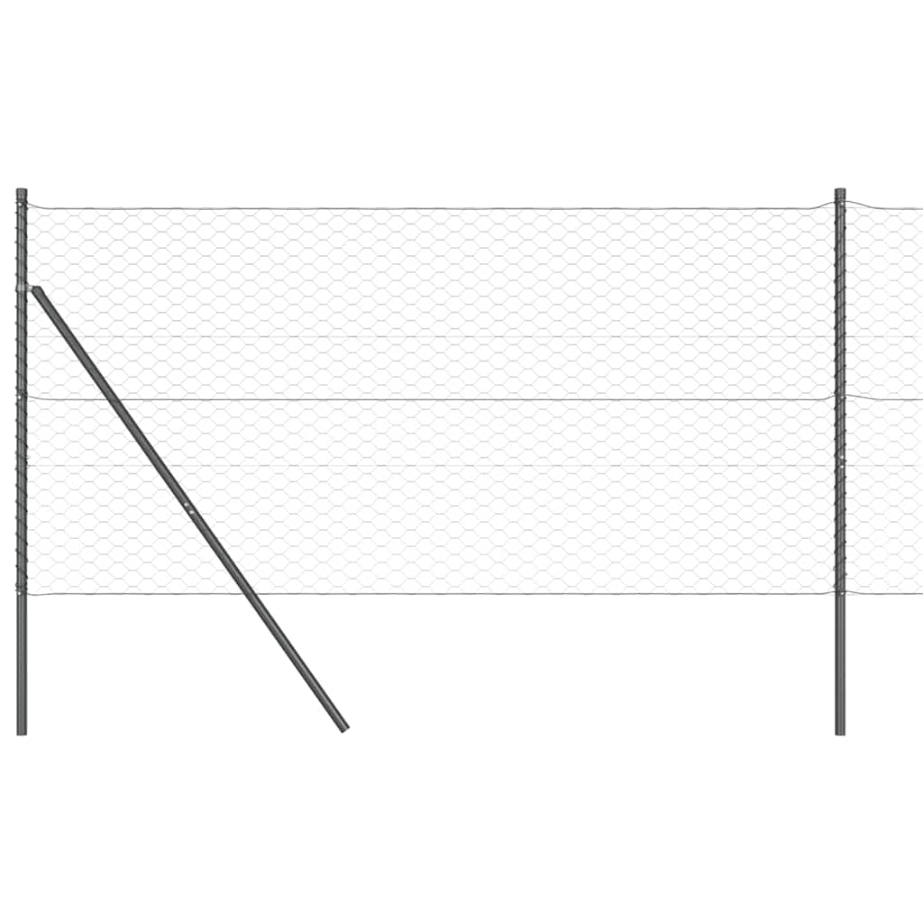 Vidaxl afrasteringspaal grijs 10 x 1,4 m (50 mm gaas) staal en pvc