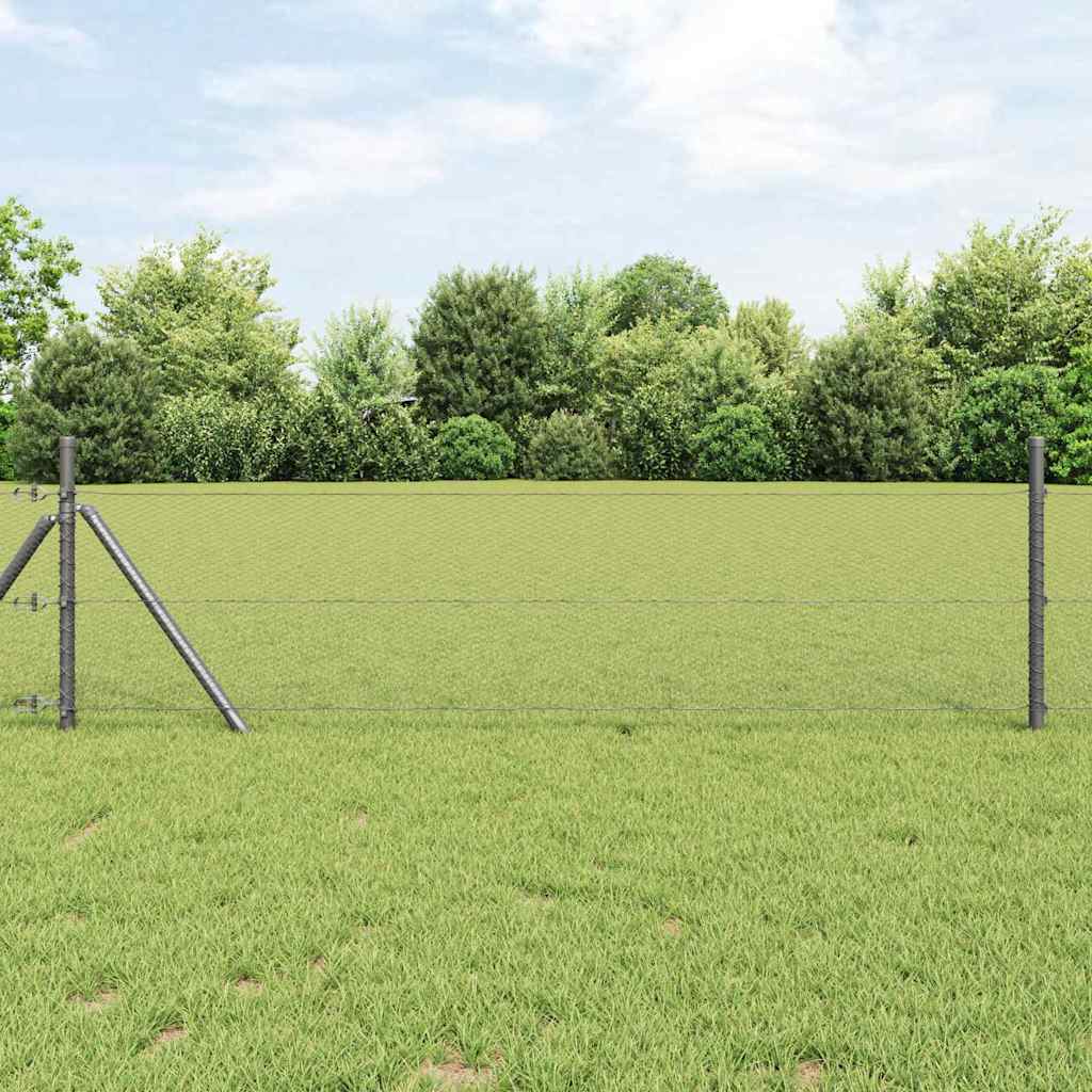 Vidaxl afrasteringspaal grijs 25 x 0,4 m (13 mm gaas) staal en pvc