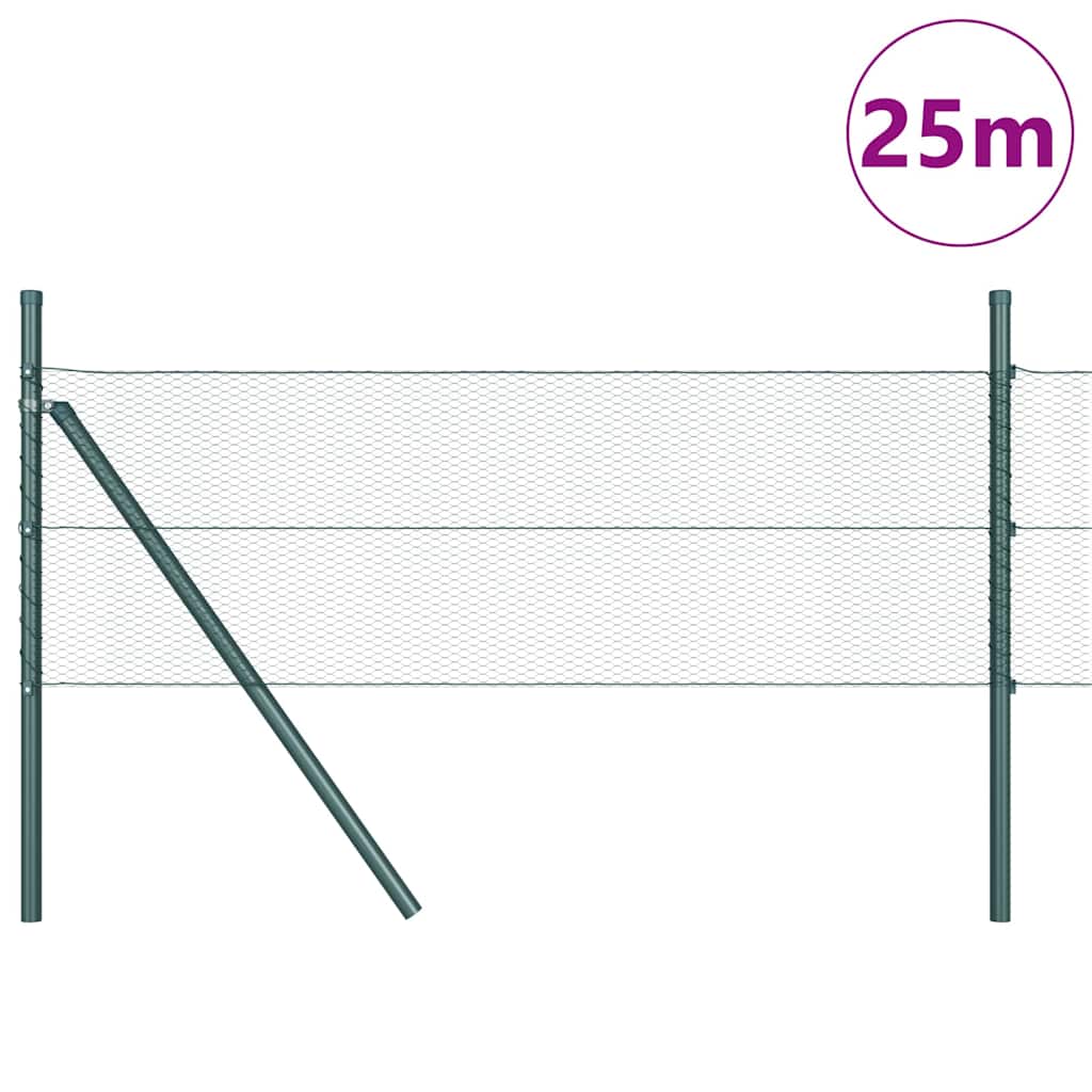 Vidaxl afrasteringspaal grijs 25 x 0,5 m (13 mm gaas) staal