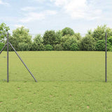 Vidaxl afrasteringspaal grijs 25 x 1,4 m (25 mm gaas) staal en pvc