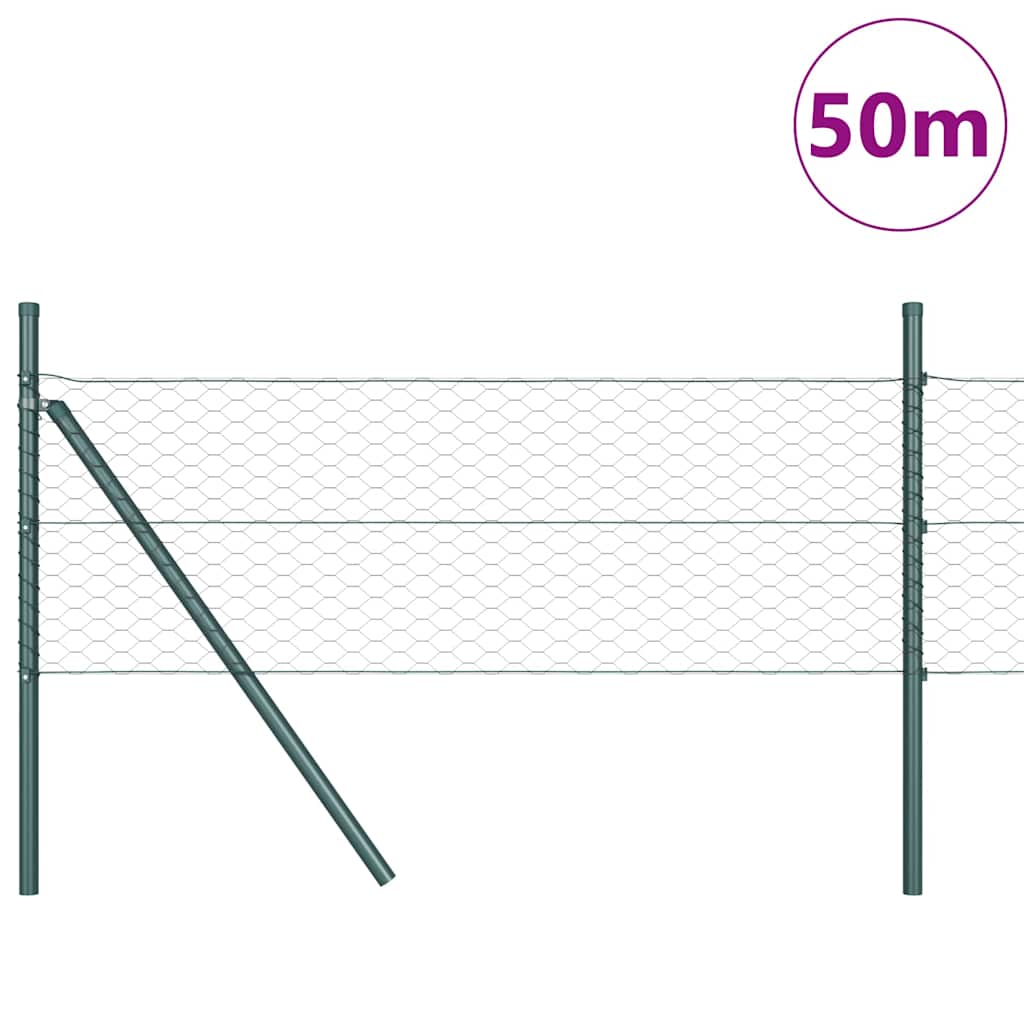 Vidaxl afrasteringspaal grijs 50 x 0,5 m (36 mm gaas) staal en pvc