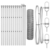Vidaxl afrasteringspaal zilver 25 x 0,4 m (36 mm gaas) staal