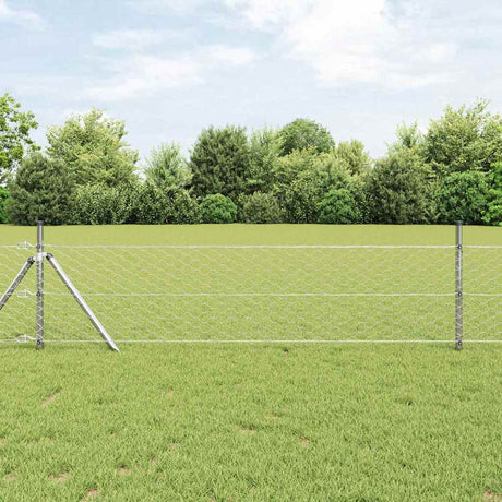Vidaxl afrasteringspaal zilver 25 x 0,5 m (50 mm gaas) staal