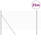 Vidaxl afrasteringspaal zilver 25 x 1,4 m (36 mm gaas) staal