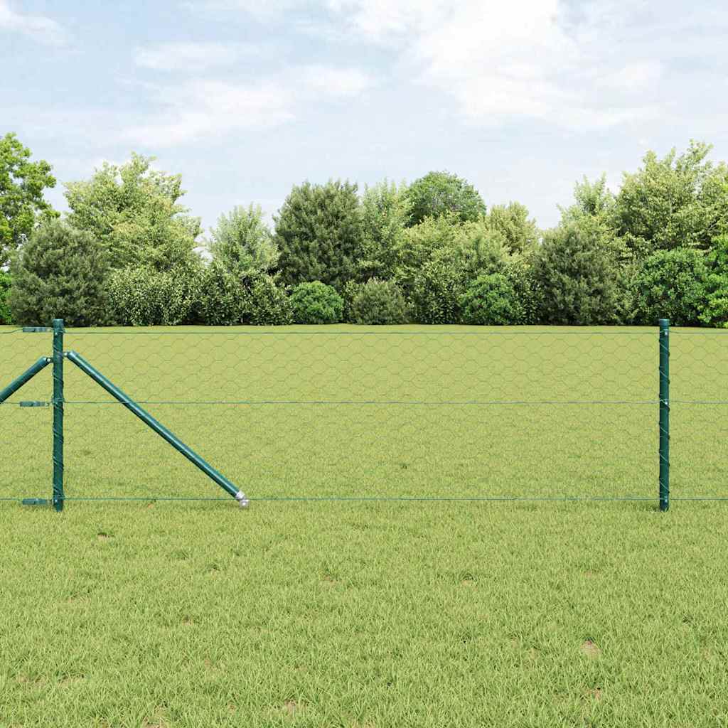 Vidaxl afrasteringspaal groen 10 x 0,6 m (50 mm gaas) staal en pvc