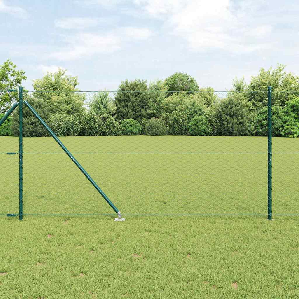 Vidaxl afrasteringspaal groen 10 x 1,4 m (36 mm gaas) staal en pvc