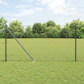 Vidaxl zeshoekig gaasgek met palen 10 x 1,2 m pvc-coated staal grijs