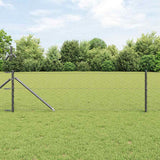 Vidaxl afrasteringspaal grijs 25 x 0,6 m (50 mm gaas) staal en pvc