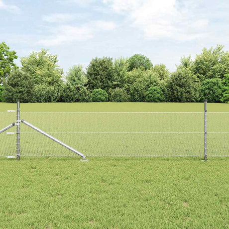 Vidaxl | hecke met palen | zilver 0,5 x 10 m pvc-gecoat staal