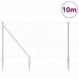 Vidaxl afrasteringspaal zilver 10 x 1 m (50 mm gaas) staal