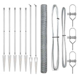 Vidaxl afrasteringspaal zilver 10 x 1,6 m (50 mm gaas) staal