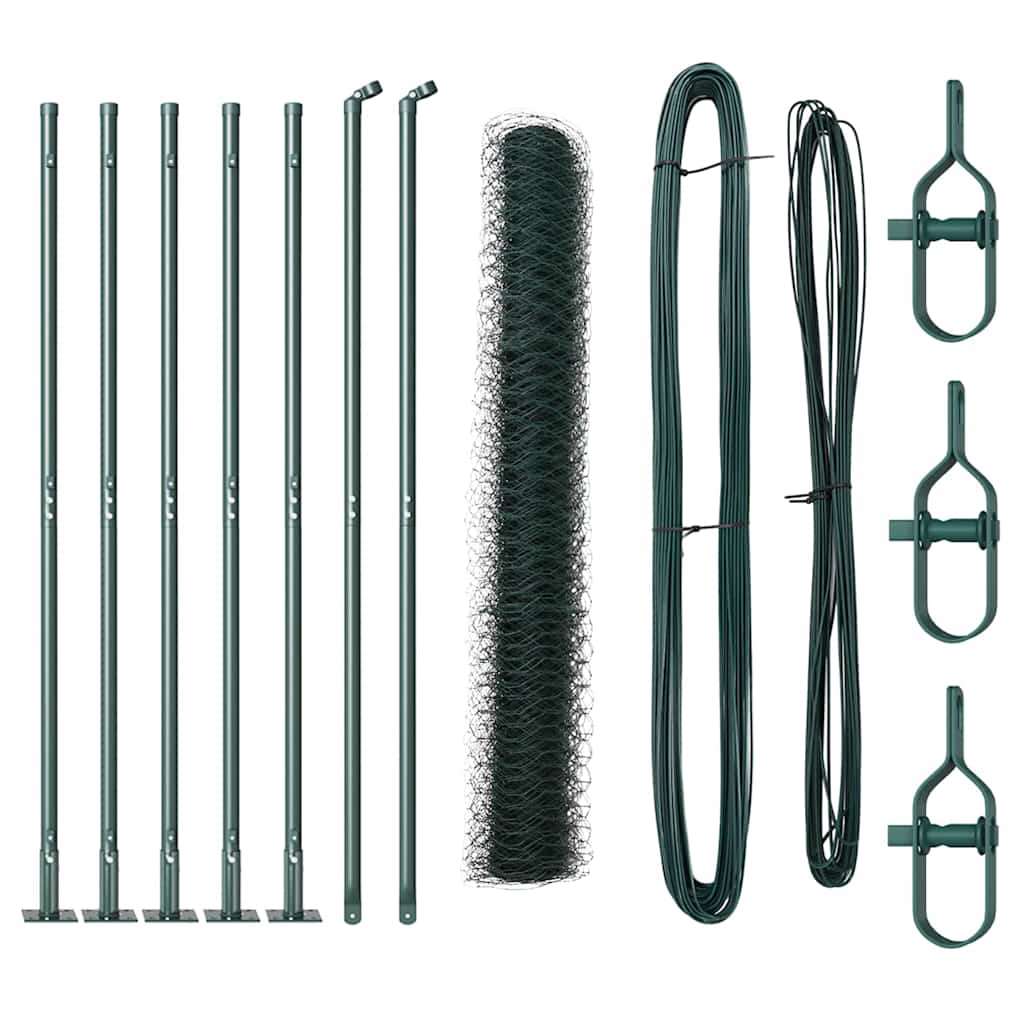 Vidaxl afrasteringspaal groen 10 x 0,8 m (50 mm gaas) staal en pvc