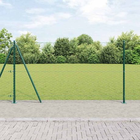 Vidaxl zeshoekig gaashek met betonnen voetstuk 10 x 1,2 m groen mesh