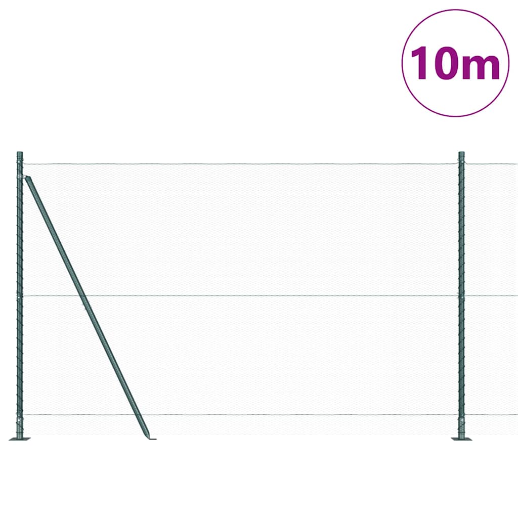 Vidaxl afrasteringspaal groen 10 x 1,4 m (13 mm gaas) staal en pvc