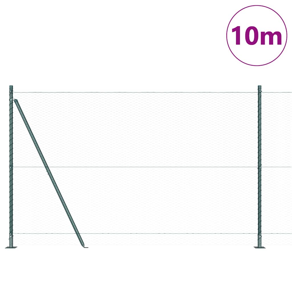Vidaxl afrasteringspaal groen 10 x 1,5 m (25 mm gaas) staal en pvc