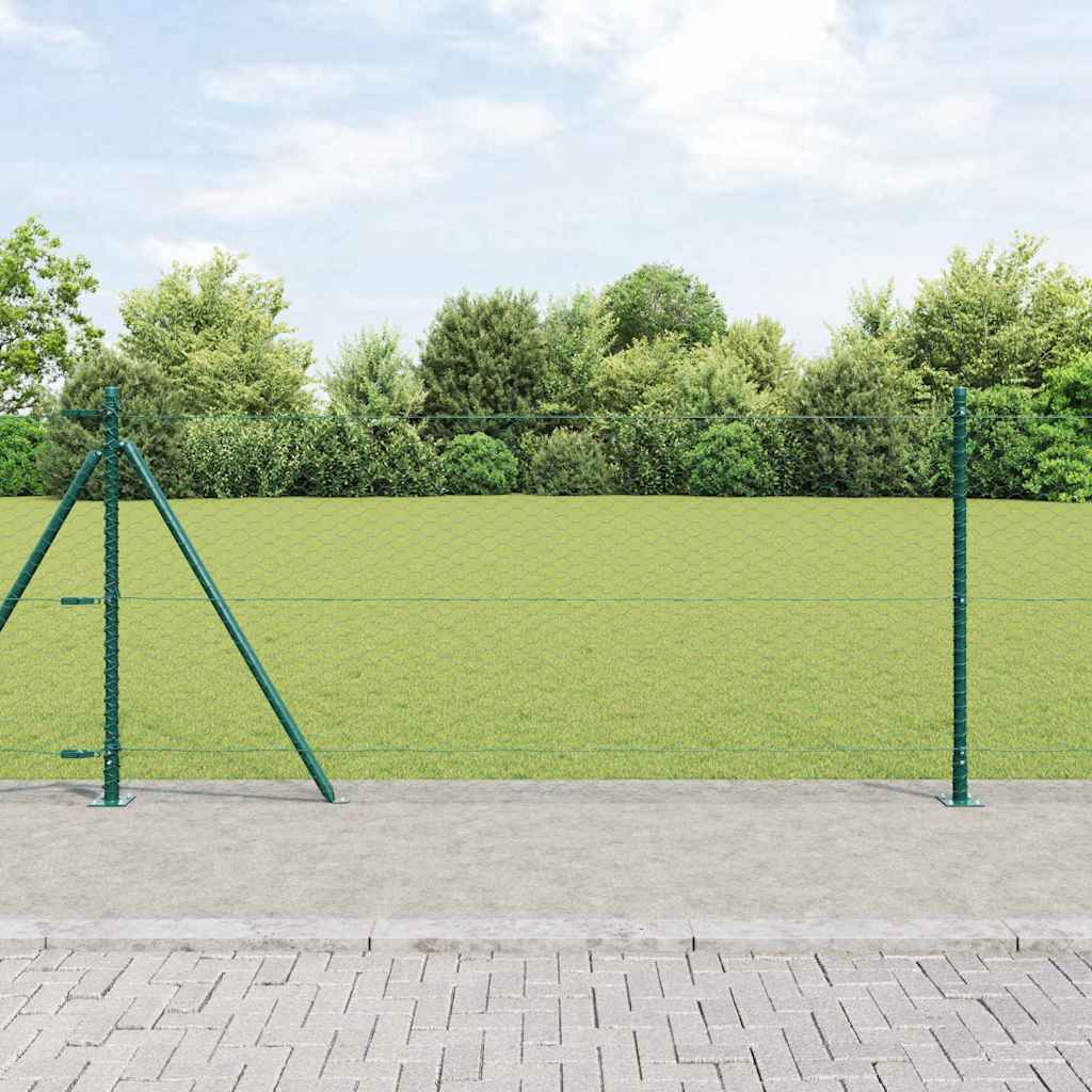 Vidaxl afrasteringspaal groen 25 x 1 m (36 mm gaas) staal