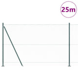 Vidaxl afrasteringspaal groen 25 x 1,4 m (25 mm gaas) staal en pvc