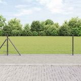 Vidaxl afrasteringspaal grijs 25 x 0,5 m (50 mm gaas) staal