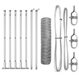 Vidaxl afrasteringspaal zilver 10 x 0,5 m (36 mm gaas) staal