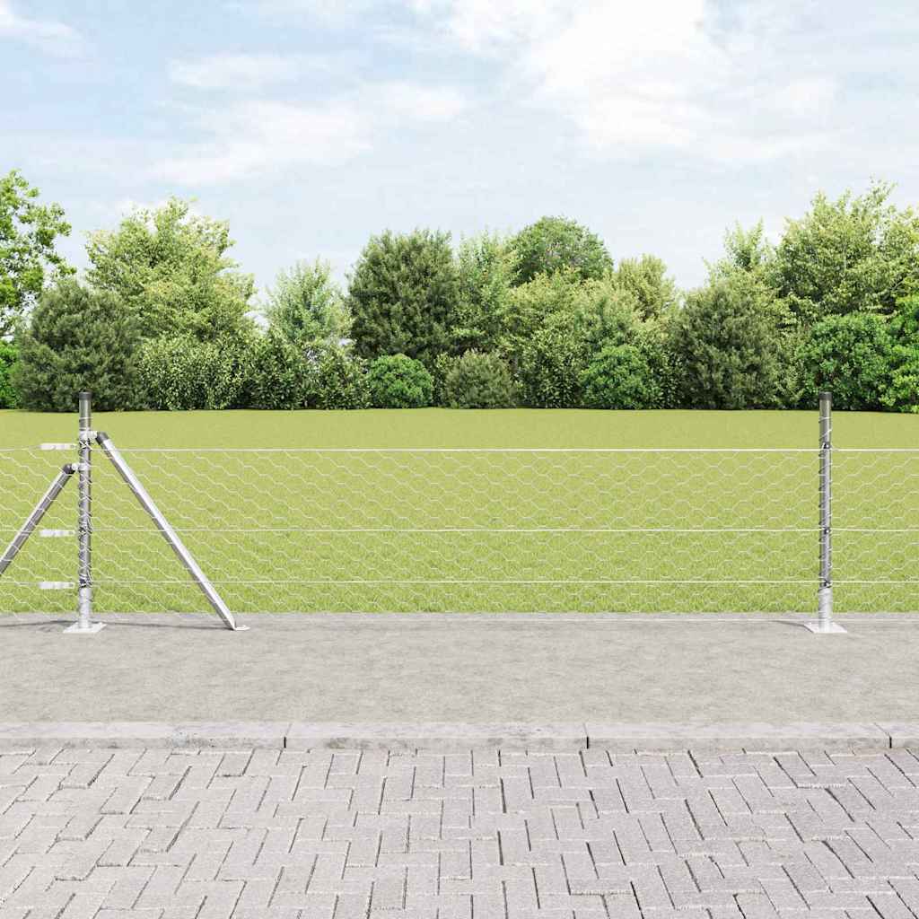 Vidaxl zeshoekig gaashek met betonnen voetstuk 10 x 0,5 m mesh